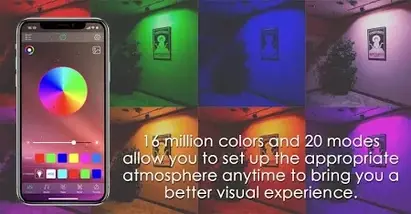 Інтелектуальний LED прожектор SMART 25W RGB Bluetooth з APP, 16 млн кольорів, 20 режимів, IP66, керування музикою, фото 4