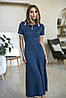 Жіноча бавовняна сукня міді з короткими рукавами ажурна в'язка Smof9464, фото 10