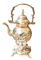 Чайник бронзовий з пальником на підставці із кольоровим малюнком (30,5х19х16 см)