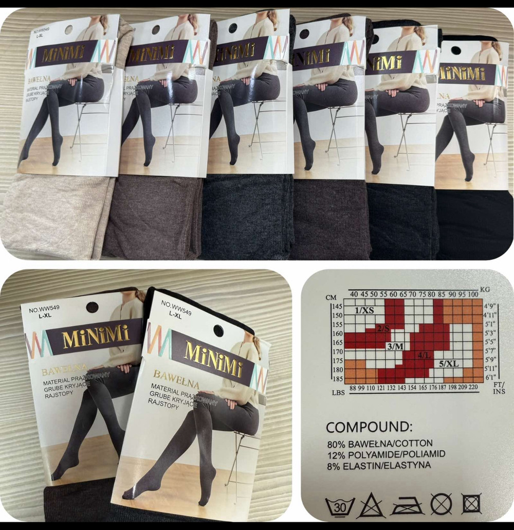 ТЕРМО колготи жіночі дрібний рубчик , зимові . мікс кольорів .  MINIMI, фото 1