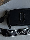 Сумка жіноча Marc Jacobs Snapshot на широкому ременці чорний, фото 2