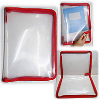 Папка на блискавці А4 / папка для ручної праці або зберігання документів на змійці / тека / червона