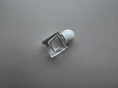 7 мл Куб флакончик скляний прозорий з кришкою біла кулька, пляшка, атомайзер, флакон, ємкість, пляшечка