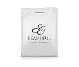 Пакети поліетиленові білі 40х50 до 6 кг 50 mkm Пакети банан з логотипом та укріпленою ручкою, фото 2