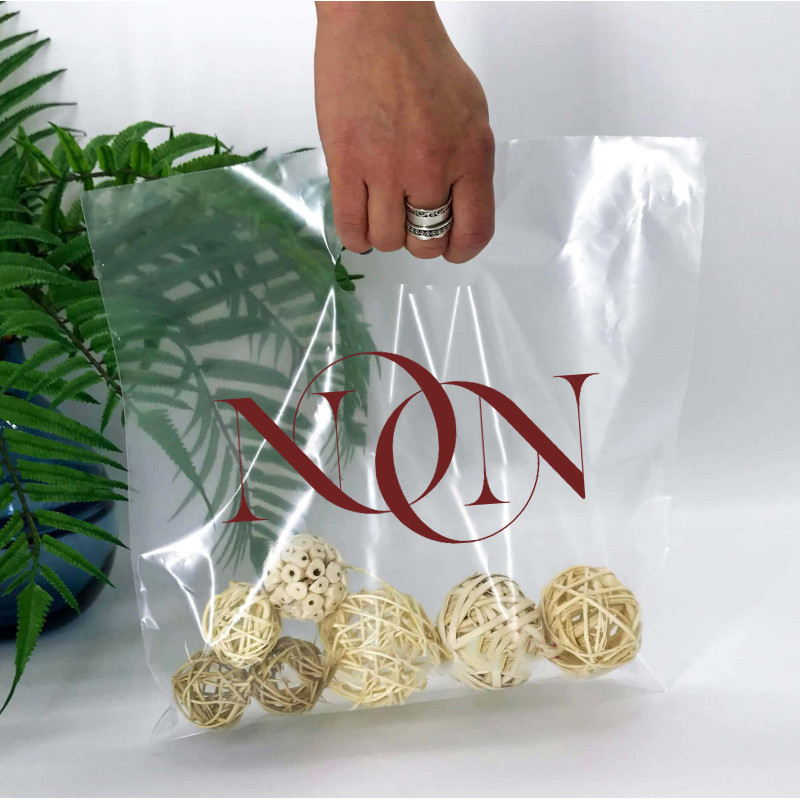 Пакет банан прозорий Пакети подарункові глянцеві 40х40 до 3 кг 50 mkm Пакет з прорізною ручкою 100 шт., фото 1