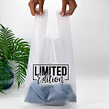 Пакет майка прозорий Пакети з логотипом майка оптом під замовлення 30х50 см, фото 4