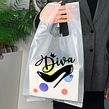 Пакет майка прозорий Пакети з логотипом майка оптом під замовлення 30х50 см, фото 6