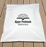 Пакети кур'єрські великі білі без кишені Бандерольний пакет з логотипом 50х50 см, фото 4