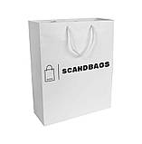 Пакет матовий білий ламінований 16х22х6 см З білим або чорним шнурком/стрічкою З вашим логотипом, фото 3