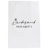 Пакет матовий білий ламінований 16х22х6 см З білим або чорним шнурком/стрічкою З вашим логотипом, фото 6