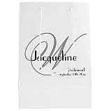 Пакет ламінований з лого та білим шнурком 20×30×10 см Якісний крейдований папір 200 г/м² білого кольору, фото 2
