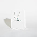 Пакет ламінований з лого та білим шнурком 20×30×10 см Якісний крейдований папір 200 г/м² білого кольору, фото 5