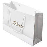 Пакет місткий з білим шнурком і лого розміром 40×30×12 см Крейдований ламінований матовий папір, фото 4