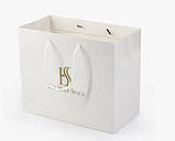 Пакет місткий з білим шнурком і лого розміром 40×30×12 см Крейдований ламінований матовий папір, фото 5