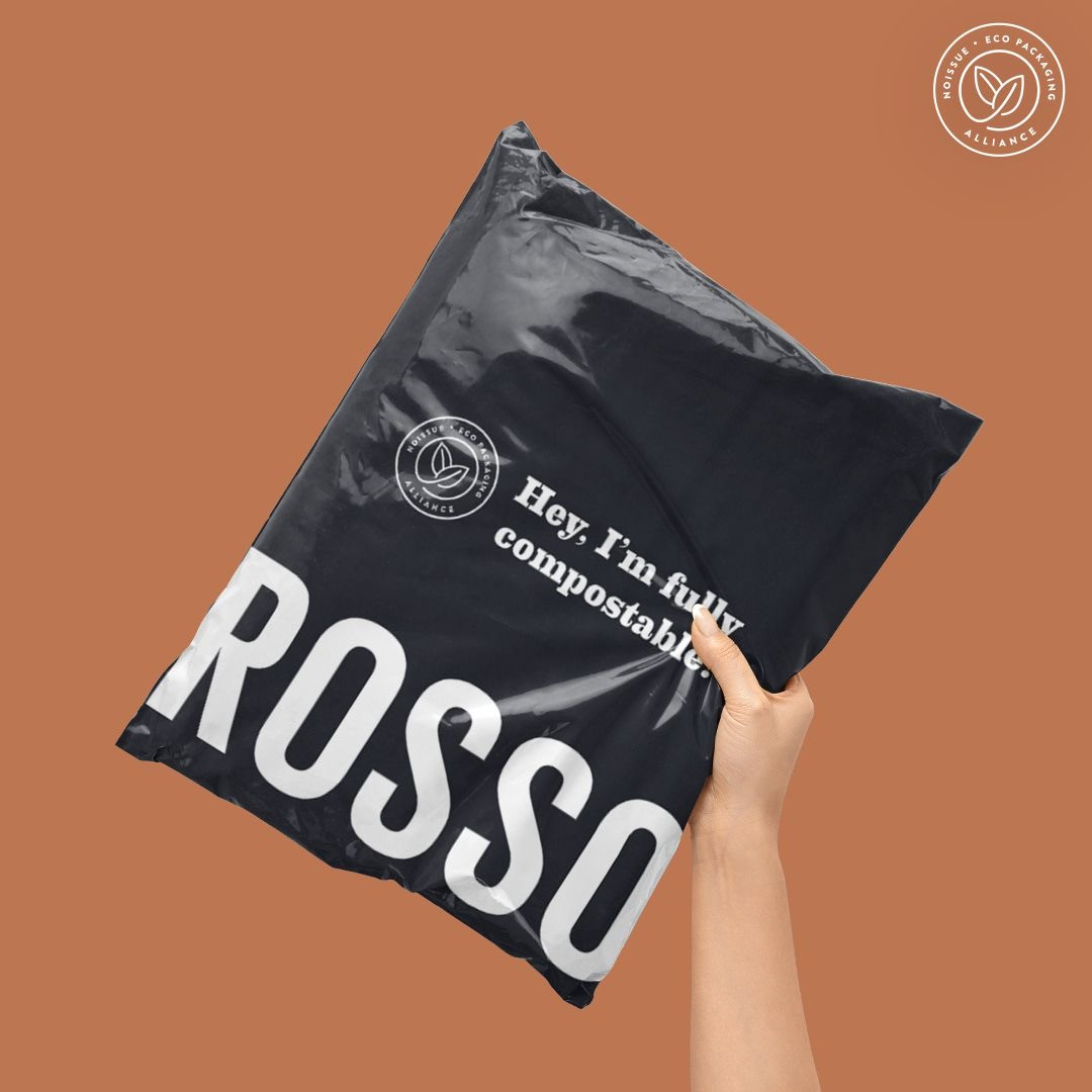 Надійний чорний тришаровий кур'єрський пакет A2+ 60х40 см без кишені З чорною підкладкою та лого, фото 1