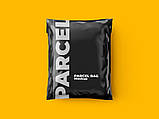 Надійний чорний тришаровий кур'єрський пакет A2+ 60х40 см без кишені З чорною підкладкою та лого, фото 2