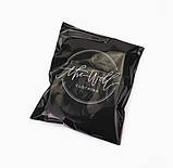 Кур'єрський пакет з клейкою стрічкою без кішені Пакет чорний А4 24х32 см з логотипом компанії, фото 4