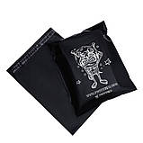 Кур'єрський пакет з клейкою стрічкою без кішені Пакет чорний А4 24х32 см з логотипом компанії, фото 5