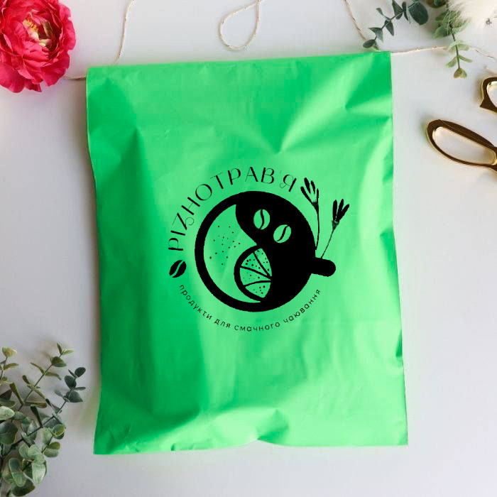 Пакет кур'єрський зелений А4 Брендований пакет для відправлень 24х32 см без кишені, фото 1