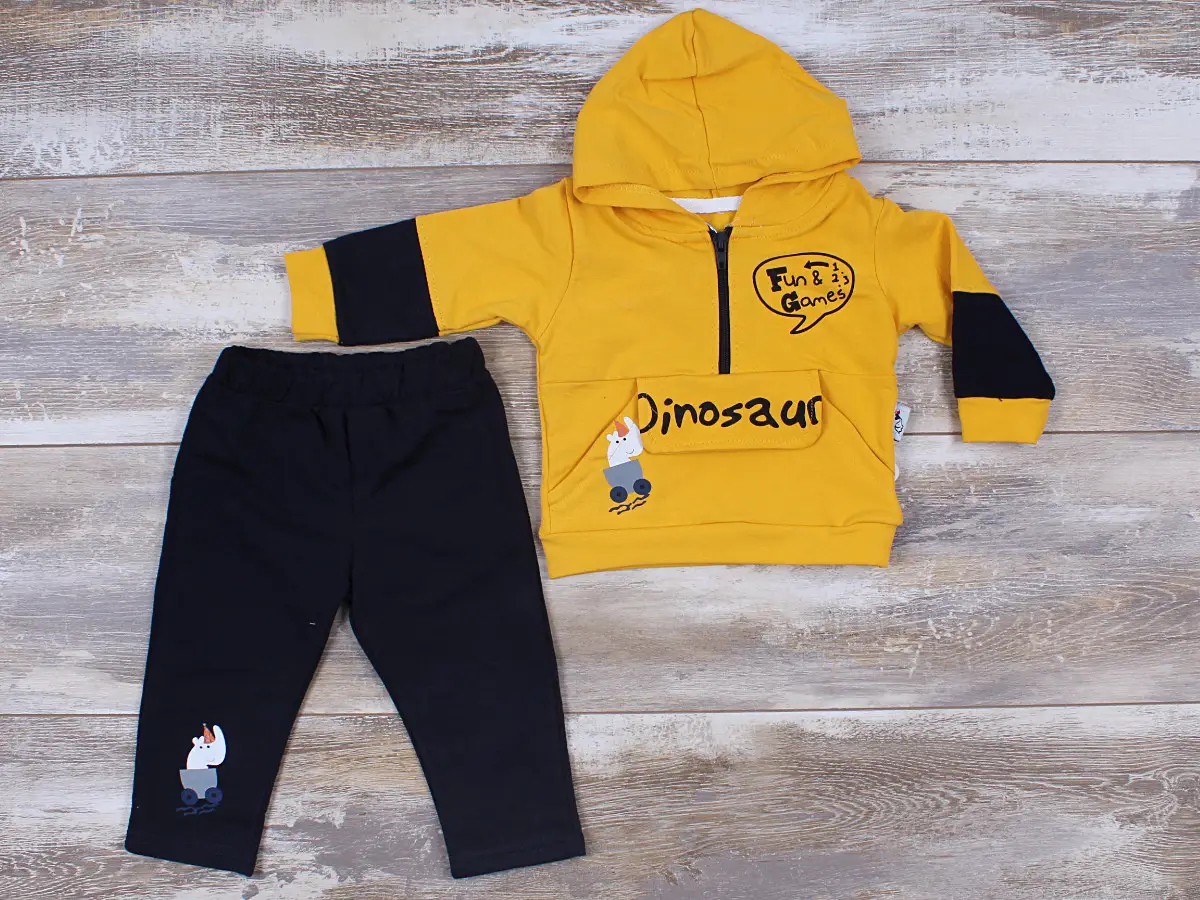 Костюм для хлопчика з капюшоном жовтий 6міс., фото 1