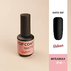 MIRAMAX TOP Coat MATTE UV, 15 мл, Матовий Топ Велюр