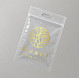 Зіп-пакет глянцевий 20х30 см з ручкою Щільність 100 мкм Універсальний пакет Zip-Lock з логотипом, фото 5