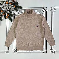 Дитячий бежевий в'язаний з ангорою светр Поло