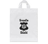 Білий поліетиленовий пакет 40х43 см з петлевою ручкою та логотипом Пакет петля щільністю 90 мкм до 10 кг, фото 2