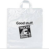 Білий поліетиленовий пакет 40х43 см з петлевою ручкою та логотипом Пакет петля щільністю 90 мкм до 10 кг, фото 7