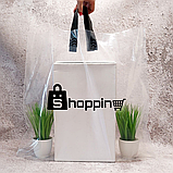 Пакет петля прозорий з чорними ручками Розмір 30х35 см (60 мкм) Під друк вашого логотипу, фото 3