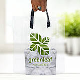 Пакет прозорий 40×45 см з чорною петлевою ручкою Щільність 60 мкм до 4 кг З фірмовим логотипом, фото 6