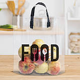 Пакет прозорий 40×45 см з чорною петлевою ручкою Щільність 60 мкм до 4 кг З фірмовим логотипом, фото 7