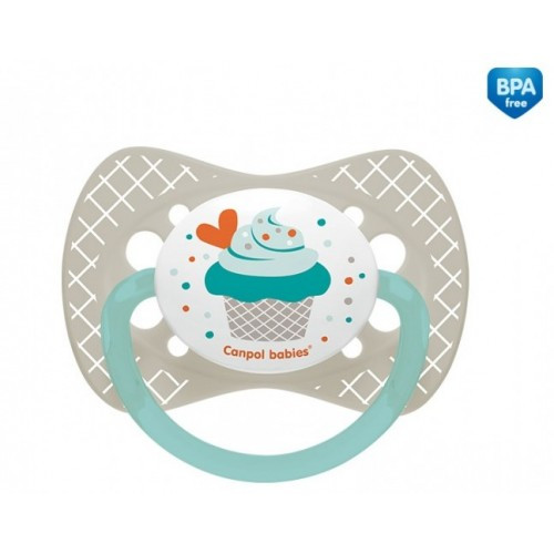Пустушка силіконова симетрична 18+ м-ців Cupcake - сіра Canpol babies 23/284_grey, фото 1