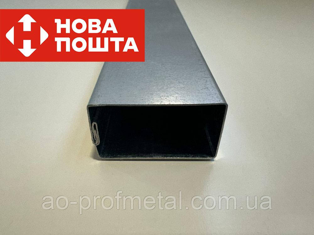 Тонкостенная декоративная труба 19 мм*36 мм оцинковка., фото 1