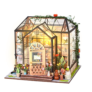 3д Румбокс квіткова оранжерея з підсвічуванням, інтер'єрний конструктор міні-теплиці Дженні 20×20×18 см