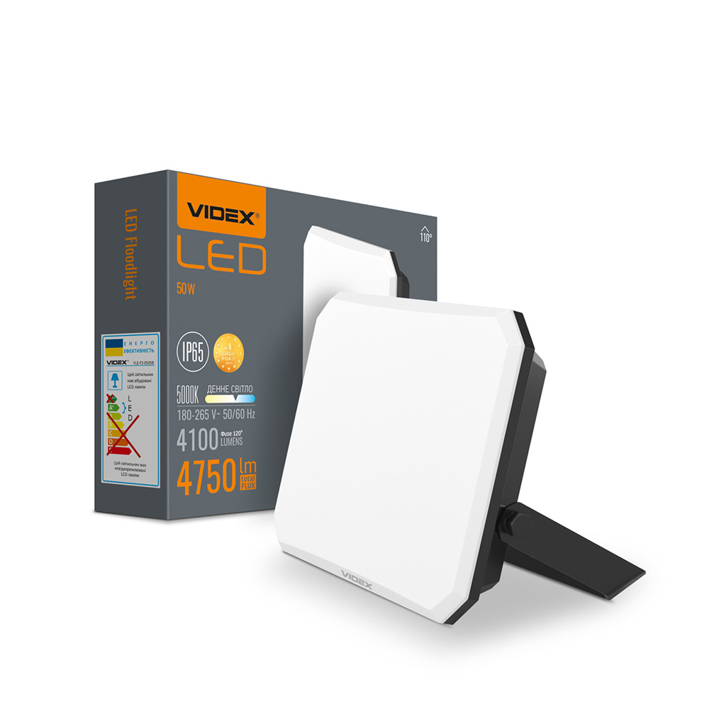 LED прожектор VIDEX F3 50W 5000K (220v) Black, фото 1
