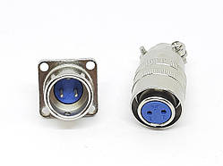 Роз'єм XS12-2pin комплект (Гніздо з фланцем+ штекер)