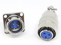 Роз'єм XS12-3pin комплект (Гніздо з фланцем+ штекер)