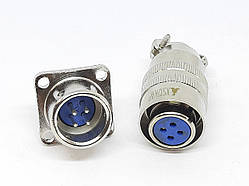 Роз'єм XS12-4pin комплект (Гніздо з фланцем+ штекер)