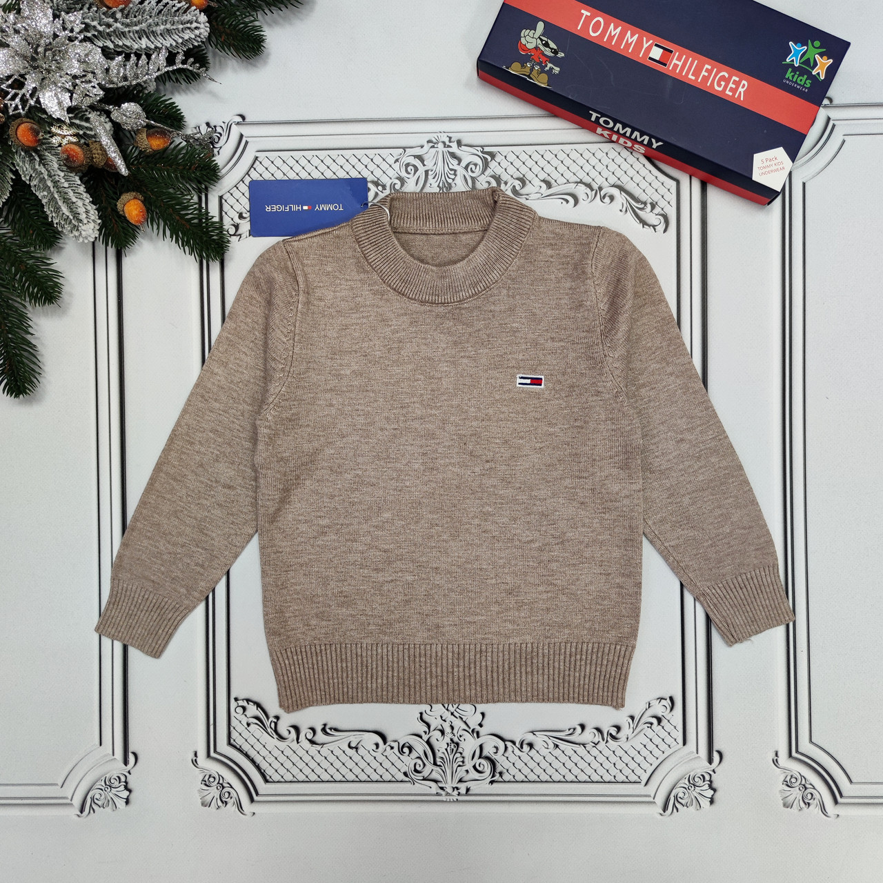 Дитячий бежевий джемпер Томмі, светр із ангорою