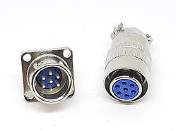 Роз'єм XS12-7pin комплект (Гніздо з фланцем+ штекер)