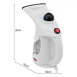 Ручний відпарювач-парогенератор для одягу RAF R.1267W Відпарювач з щіткою для чищення одягу Білий, фото 3