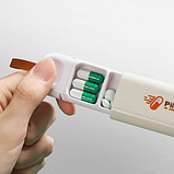 Таблетниця/органайзер/ контейнер 3.5 х 10.5 х 1.6 см для таблеток і ліків на 3 відділення білий, фото 2