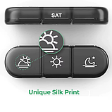 Набір із 7 штук Таблетниця/органайзер/ контейнер 16 х 12 х 4.2 см для таблеток 21 відділення чорний, фото 2