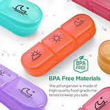 Набір із 7 штук Таблетниця/органайзер/ контейнер 16 х 12 х 4.2 см для таблеток і ліків 21 відділення, фото 3