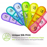 Набір із 7 штук Таблетниця/органайзер/ контейнер 16 х 12 х 4.2 см для таблеток і ліків 21 відділення, фото 5