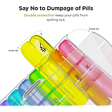 Набір із 7 штук Таблетниця/органайзер/ контейнер 16 х 12 х 4.2 см для таблеток і ліків 21 відділення, фото 6