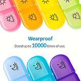 Набір із 7 штук Таблетниця/органайзер/ контейнер 16 х 12 х 4.2 см для таблеток і ліків 21 відділення, фото 9