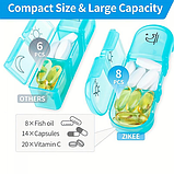 Набір із 7 штук Таблетниця/органайзер/ контейнер 16 х 12 х 4.2 см для таблеток і ліків 21 відділення, фото 10