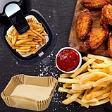 Набір 100 штук пергаментних форм 16 х 4.5 см квадратні для аерогриля/молоки/мульпічі для випічки, фото 5